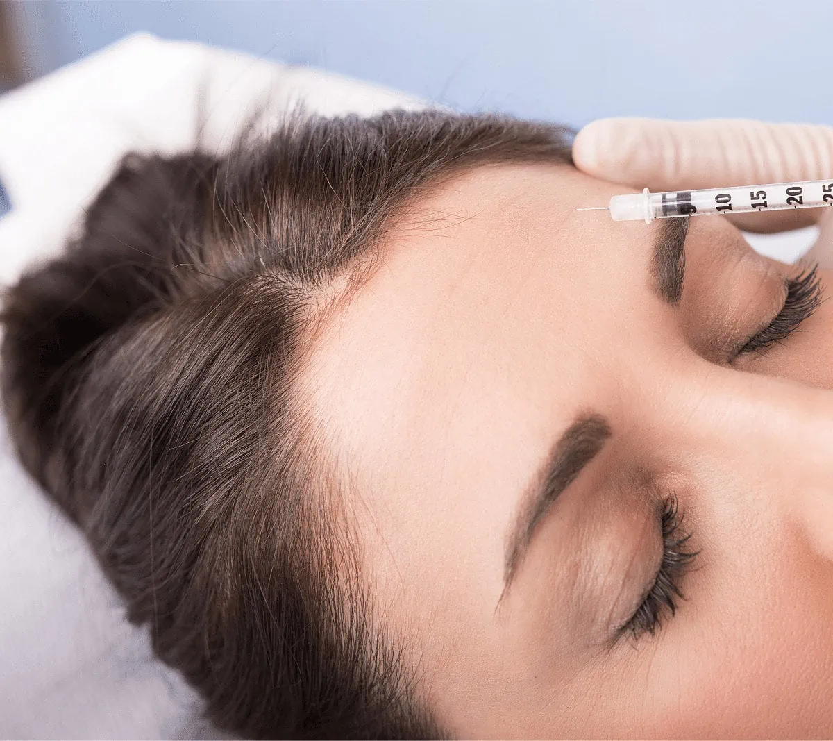 Botox treatment for female forehead